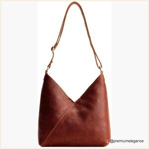 Full Grain Leather Shoulder Bag Adjustable Crossbody Strap Magnetic Closure